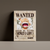 Luffy Gear Five wanted poster from One Piece anime printed canvas