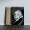 Funny Einstien Portrait Printed Canvas