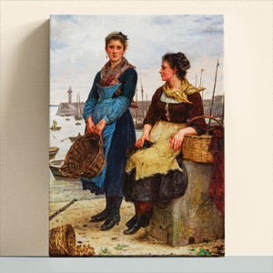 Awaiting the return of the fleet art by Eugénie Marie Salanson printed canvas