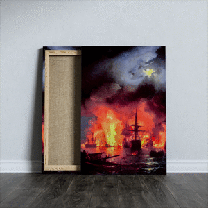 The Battle of Cesme art by Ivan Aivazovsky printed canvas