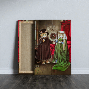 The The Arnolfini Wedding cat replica art printed canvas