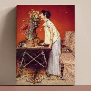 Woman and Flowers by Alma-Tadema Lawrence art printed canvas