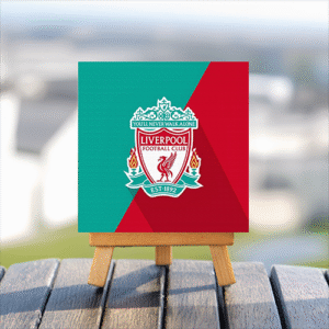 Liverpool Football Club logo mini printed canvas with wooden stand