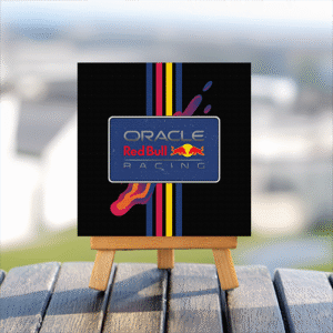 Oracle Redbull racing mini printed canvas with wooden stand