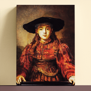 The Girl in a Picture Frame by Rembrandt art printed canvas